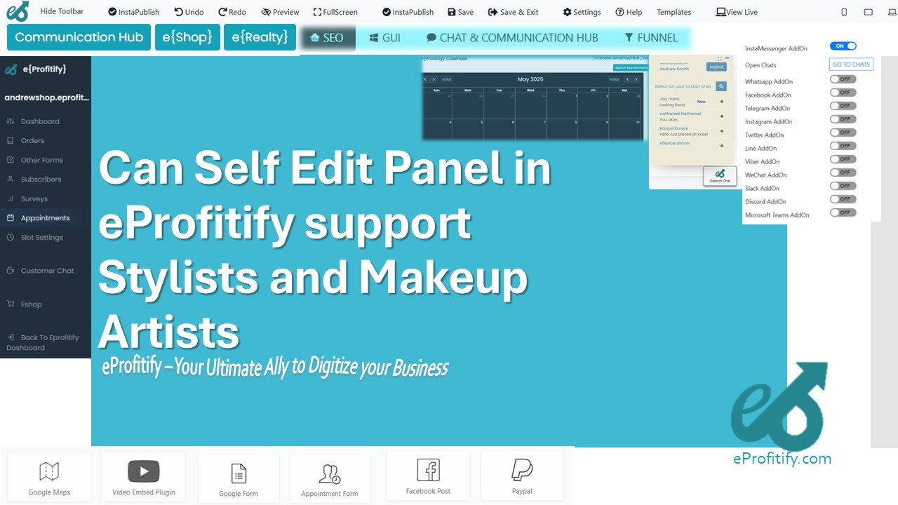 Can Self Edit Panel in eProfitify support Stylists and Makeup Artists